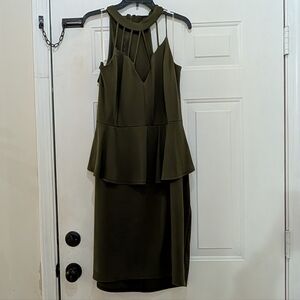Charlotte Russe Olive Green Zanzibar High Strapped Collar Dress, Size 3X